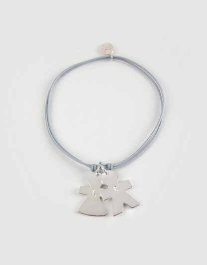Pulsera Niño Niña plata nylon personalizada