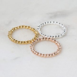 Anillo hilo trenzado oro plata oro rosa family 1