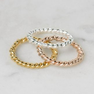 Pack anillos hilo trenzado oro plata oro rosa family 2