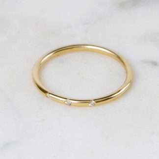 Anillo hilo oro circonitas