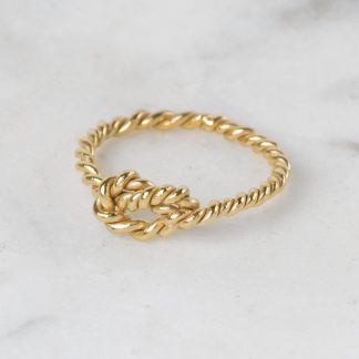 Anillo nudo hilo trenzado oro