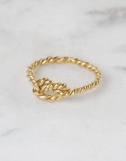 Anillo nudo hilo trenzado oro