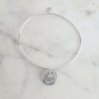 Pulsera brazalete medalla chupete New Born plata personalizada
