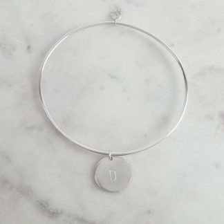 Pulsera_brazalete medalla inicial plata personalizada