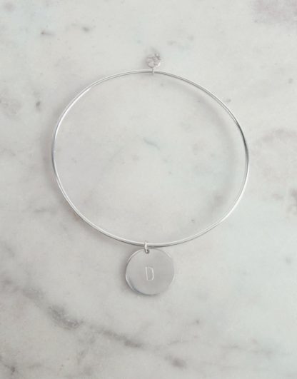 Pulsera_brazalete medalla inicial plata personalizada