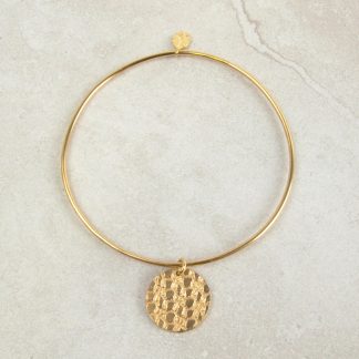 Pulsera brazalete medalla colgante textura oro personalizada