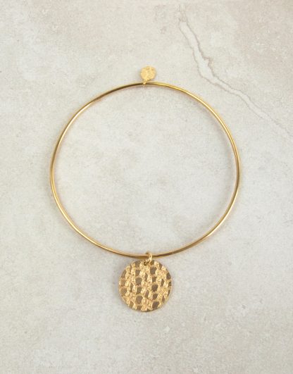 Pulsera brazalete medalla colgante textura oro personalizada