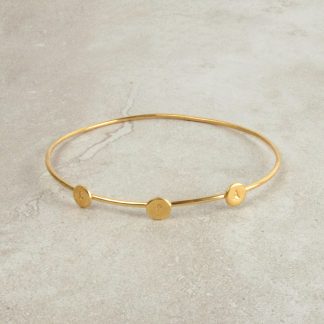 Pulsera brazalete medalla soldada pequeña oro personalizada