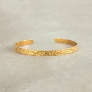 Pulsera esclava textura fina oro personalizada