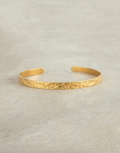 Pulsera esclava textura fina oro personalizada