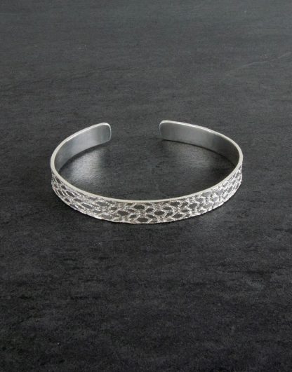 Pulsera esclava textura gruesa plata personalizada