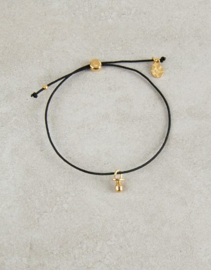 Pulsera chupete oro nylon personalizada