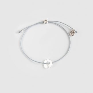 Pulsera mini anilla inicial plata nylon personalizada