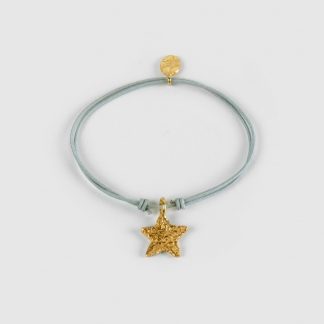 Pulsera estrella colgante textura oro nylon personalizada