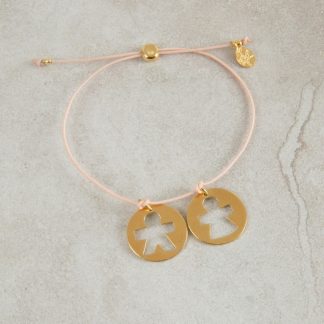 Pulsera medalla Niño Niña oro nylon personalizada