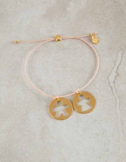 Pulsera medalla Niño Niña oro nylon personalizada
